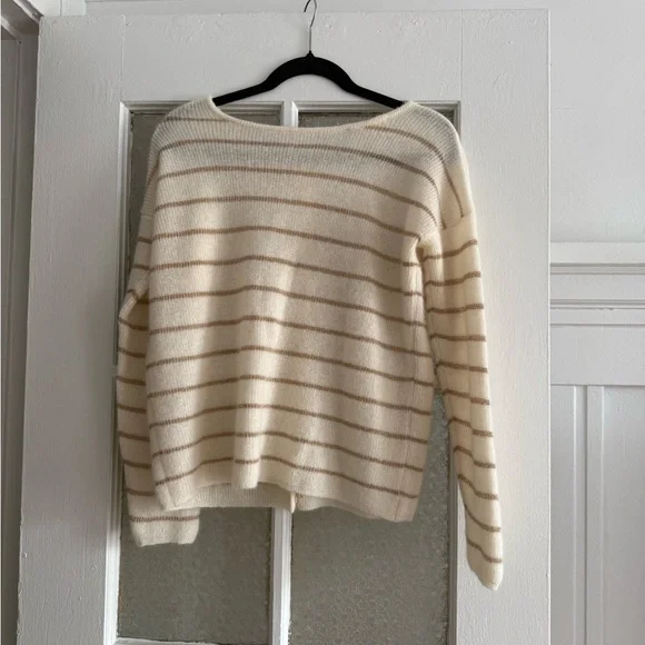 Sezane Cream and Tan Cardigan with Knit Elegance - Picture 2 of 2